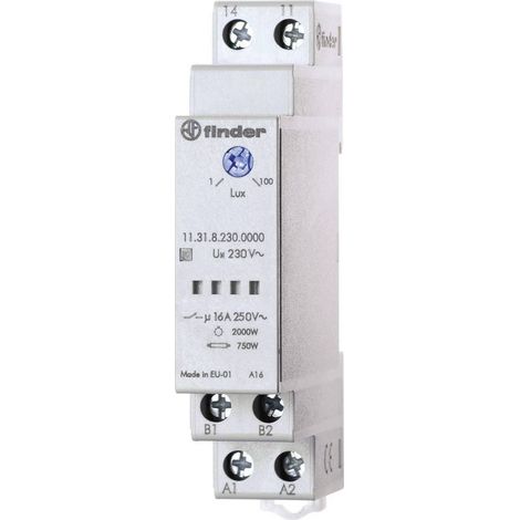 RELAIS CRÉPUSCULAIRE MODULAIRE 1 - 100 LX ALIMENTATION 230 V/50 - 60 HZ 1 NO (T) FINDER 11.31.8.230.0000 (1/6)