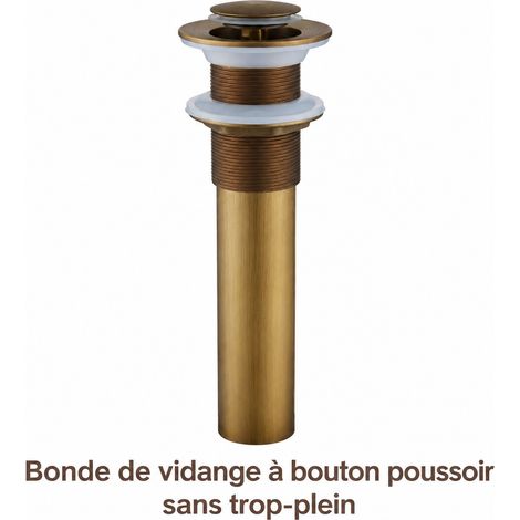 Bonde lavabo cuivre finition laiton antique petit clapet pop-up sans trop-plein 20 × 6 × 6 cm 400 g – Livraison gratuite (1/4)