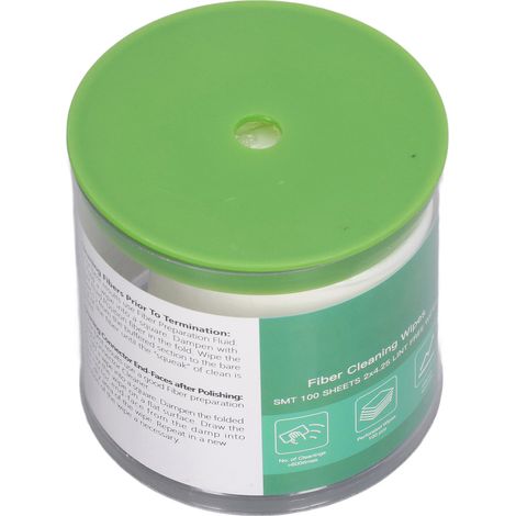 100 lingettes nettoyantes pour fibres optiques, sans poussière, utilisables à sec ou humide, pour instruments (1/5)