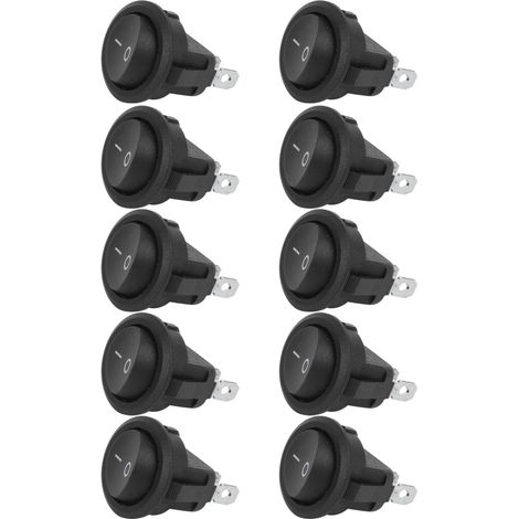 10 pièces mini interrupteurs bascule 23mm 3 broches 2 positions ronds pour bateau ON OFF (1/5)