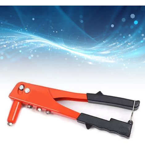 Kit d'outils pour rivets, pistolet à riveter manuel ergonomique en alliage d'aluminium, double poignée, pour portes et fenêtres. (1/5)