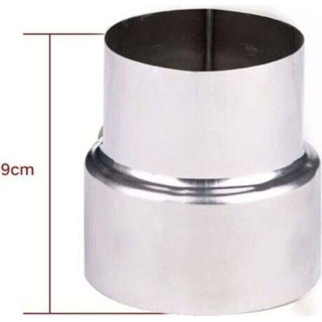 Réducteur Tuyau Fumée Inox 90-80 mm pour Poêle et Cheminée Ortviai (1/4)