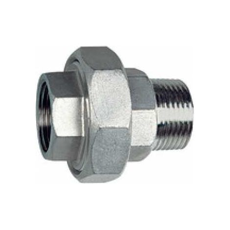 Riegler Lösb. Doppelgewindenippel, IG/AG, flach dichtend, G 2, ES 1.4408 (1/5)