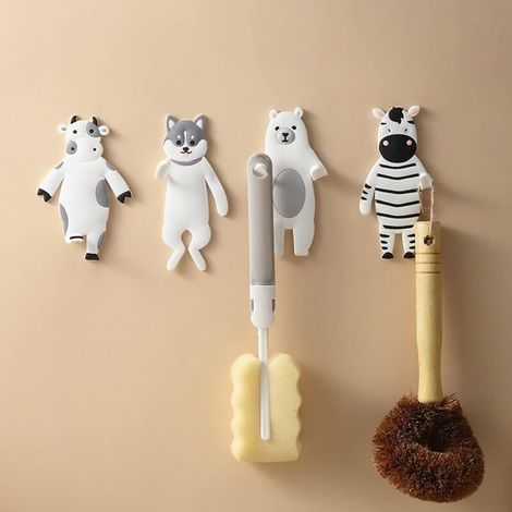 Crochet En Forme D'animal De Dessin Animé Crochet Pliable Sans Poinçon Support De Rangement Multifonctionnel Adapté à La Cuisine,
