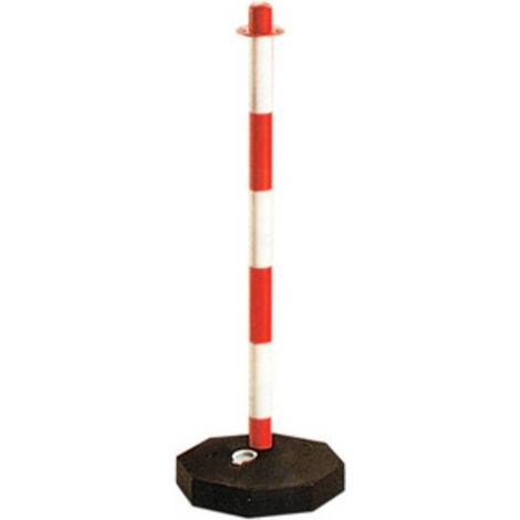 10 x COLONNA SEGNALETICA BIANCO ROSSA H 90 CM
