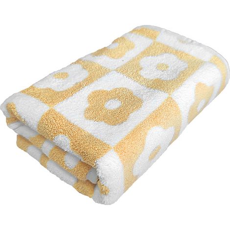2 Serviette, 100% Coton, Motif Floral Rétro, 75x35cm et 140x70cm, Pour Salle de Bain (1/5)