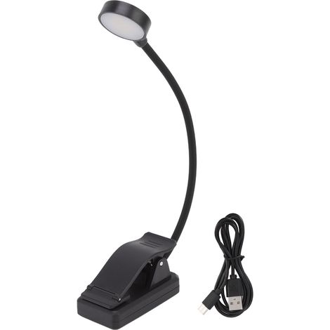 Lampe LED Rechargeable par USB pour livre, lampe de bureau à clipser, pour lecture, dortoir universitaire, bureau, chambre à coucher, salon