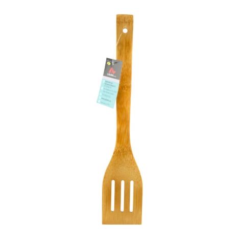 Espátula Perforada de Cocina de Bambú 30 cm, Resistente al Calor y Eco-Amigable - MARCA (1/5)
