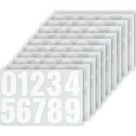 10PCS D'autocollants Numérotés Blancs 10cm, Autocollants Chiffres pour Boîtes Aux Lettres, Portes, Voitures et Maisons, Numéros Autocollants Résistants pour Intérieur et Extérieur (1/5)
