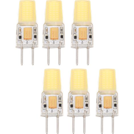 Ortviai Ampoule COB GY6.35 5 W, protection oculaire, lumière blanche, 6 pièces, 12 V AC/DC pour appliques, suspensions et lampes de bureau