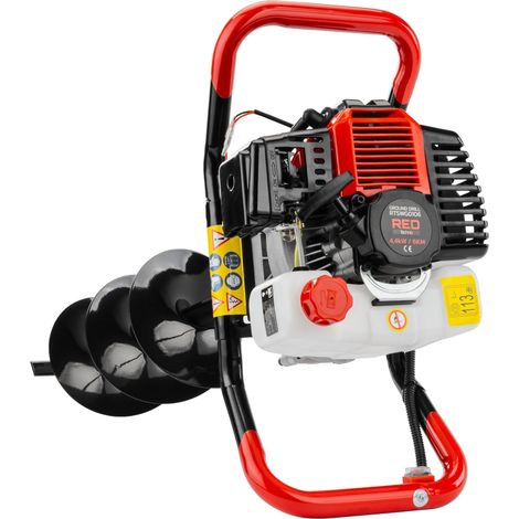 Jardibricodeco – Tarière thermique 52 cm³ – Moteur 2 temps 6 CV – Forage jusqu'à 150/min – Inclus 3 mèches 100/150/200mm (1/9)
