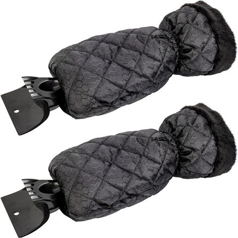 Lot de 2 Grattoirs à Glace pour Voiture - Grattoir Pare Brise Voiture Gant pour Vitres, Grattoirs à Neige avec Doublure Imperméable, Enlève la Glace et Garde Les Mains au Chaud - 2 PCS (1/5)