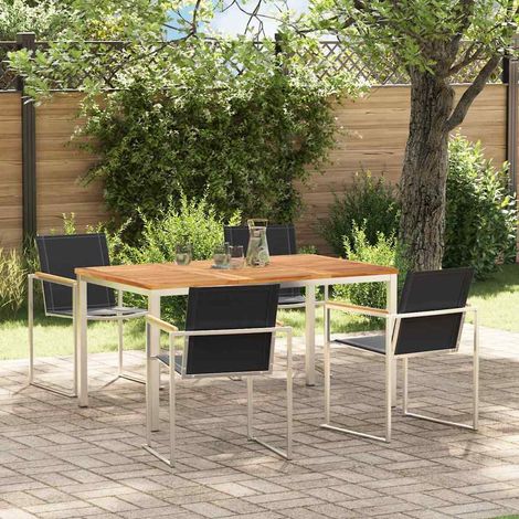 Garten Essgruppe 5 pcs Braun Massivholz Teak (1/5)