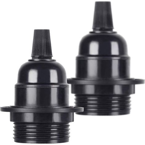2 Pezzi/Confezione Edison Vis E27 Lampadina Supporto per Lampada a Sospensione Portalampada in Bachelite Nera (1/5)