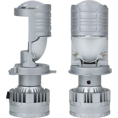 Ampoule LED Phare Voiture H4 Lentille Fisheye Plug & Play Direct Brancher 136W (68W2) Puissance Maximale 13600LM Ultra-Lumineux Chip 7040 Haute Puissance Personnalisé 6000K Blanc Naturel 50000 H (1/4)
