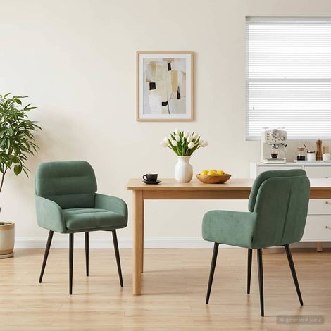 vidaXL Sillas de comedor 2 uds. Terciopelo Verde Mar 59 x 59,5 x 90 cm (1/5)