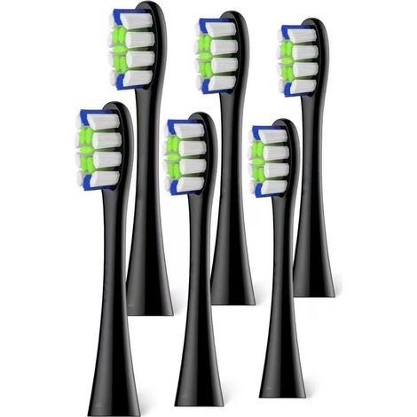 Standard Clean Têtes de brosse compatibles avec la brosse à dents électrique , lot de 6 têtes de brosse électriques avec soies DuPont - Noir (1/5)