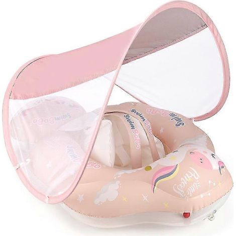 Bouée gonflable pour bébé avec protection solaire UPF50+ et queue intégrée. Idéale pour les bébés de 3 à 48 mois (rose) taille S. (1/5)