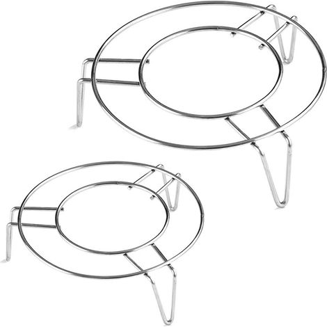 2pcs Round Steam Rack en Acier Inoxydable 5 Pouces 7 Pouces Multi - Usage Cuisson Grille - Pain pour friteuse à air, Micro - Ondes, Vapeur, autocuiseur, Accessoires de Cuisine (1/5)