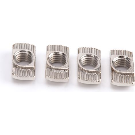 100 Stück T-Nutmuttern, vernickelt, aus Kohlenstoffstahl, Gleitbefestigungen für Aluminiumprofile (M8) (1/5)