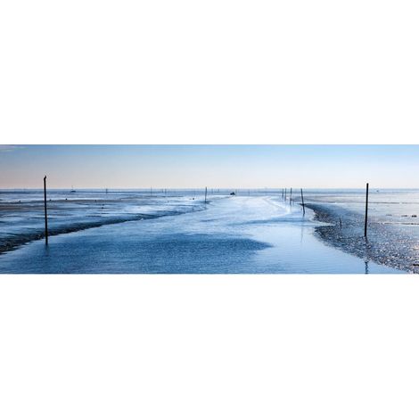 Tableau sur toile port Andernos 45x135 cm - Impression sur Toile Murale Décorative - Image imprimée en HD sur Toile - Toile sur Châssis en Bois FSC - Fabriqué en France (1/4)