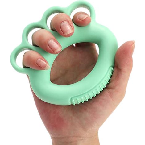 Palline per esercizi manuali, palla per esercizi di rafforzamento della presa delle dita, palline antistress in silicone per adulti, esercizi per le mani, pallina verde da spremere per l'artrite (1/5)