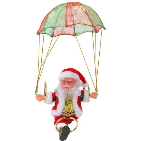 Ornements de noël en Parachute belle forme en polaire écologique et sûre à suspendre en PC pour enfants encerclant (1/4)