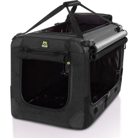 Maelson Soft Kennel Evo 62, Mitternachtsschwarz - faltbare Hundebox 62 x 41 x 41 cm (1/5)