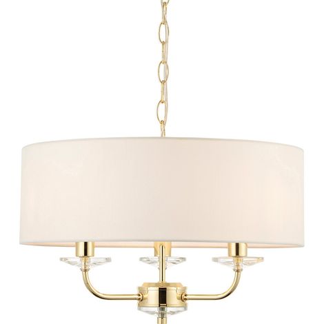 Lampadario a sospensione 3 luci ottone E14 Endon Nixon (1/5)