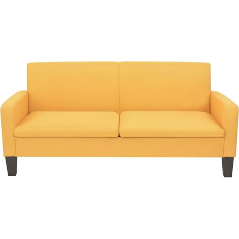 Canapé à 3 places，Sofa pour Salon，Banquette 180 x 65 x 76 cm Jaune CFW883618 (1/4)