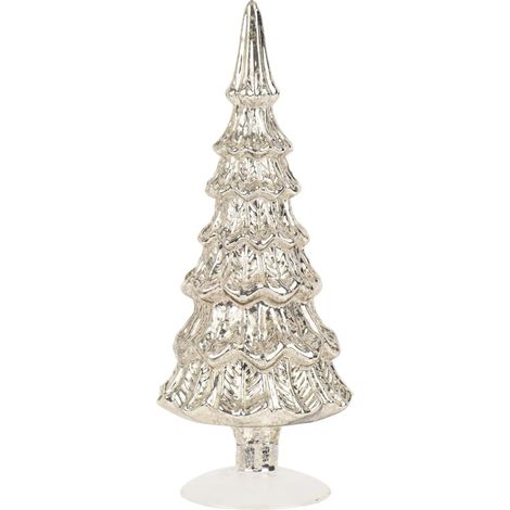 Albero di Natale decorativo in vetro argento antico Ø14 × H35 cm (1/2)
