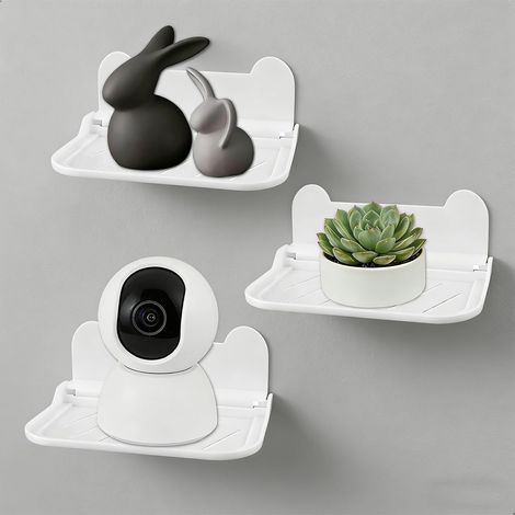 Wandregal ohne Bohren, Badezimmerregal ohne Bohren, Regalsystem ohne Bohren, geeignet für Toiletten, Wohnzimmer usw. 3-teilig (1/5)