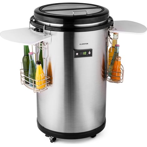 Mr. Barbot Bar-Kühlschrank 50 Liter 6-16 °C Bodenrollen Edelstahl