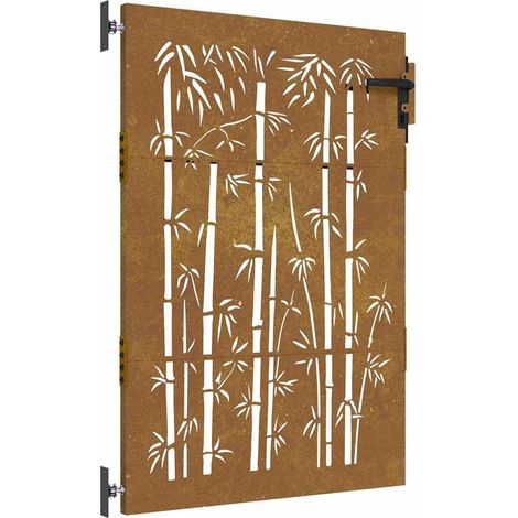 Maison Exclusive - Gartentor 85x150 cm Cortenstahl Bambus-Design