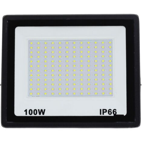 DEESSE SHOP-Projecteur LED extérieur 100W, lumière blanche froide 10000LM 6500K, étanche IP66, 144 LED, lumières extérieures de jardin, Patio, Garage - RWProjecteur seul (1/5)