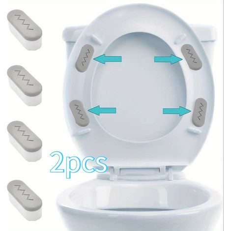 2 coussins de siège de toilette avec fort rembourrage et caractéristiques adhésives, conçus pour fournir un accessoire de siège de toilette plus sûr et plus confortable (1/4)