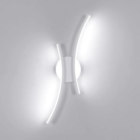Applique Murale Intérieure LED, 20W 2250LM Lampe Murale Moderne Chambre Blanc, 44.5CM Luminaire Mural Créativité Design en Aluminium pour Salon Cuisine Couloir Escalier, Lumière Froide 6500K (1/5)