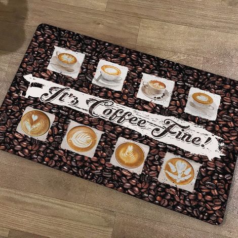 Modern European style oil-proof kitchen floor mat, household long strip waterproof and non-slip mat, suitable for coffee beans, 4676cm