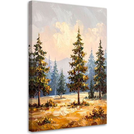 Wandbild für das Schlafzimmer Wohnzimmer Berglandschaft Bäume Natur 40x60 cm