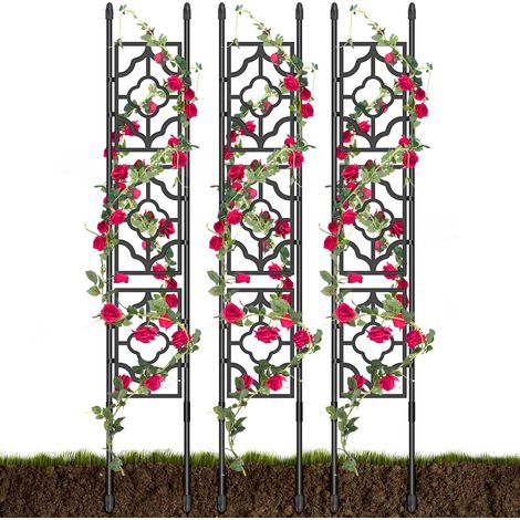 Treillis Jardin pour Plantes Grimpantes 5 Pieds Treillis Jardin avec Cadre Treillis Vigne Antirouille Treillis Concombre Support Croissance pour Extérieur Intérieur Fruits Légumes Fleurs Pot (1/5)