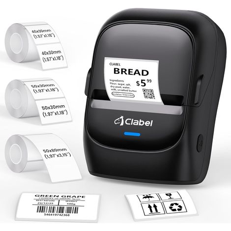 221B Portable Bluetooth Thermal Label Printer, 3 Rolls (1/5)