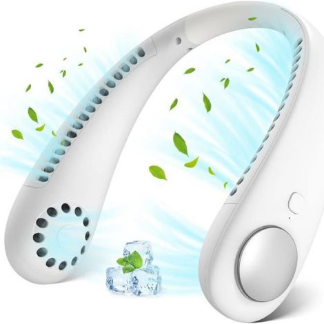 Ventilateur Portable USB, Mini Ventilateur de Cou, Ventilateur Portable 360 ° Réglable, 3 Vitesses Ventilateur de Cou USB (1/4)