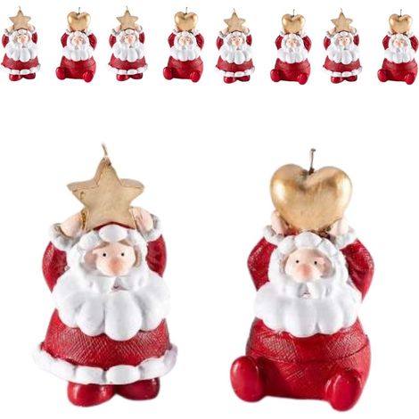Candele Decorative Natalizie a Forma di Babbo Natale - Set 8 Pezzi Assortiti (1/3)