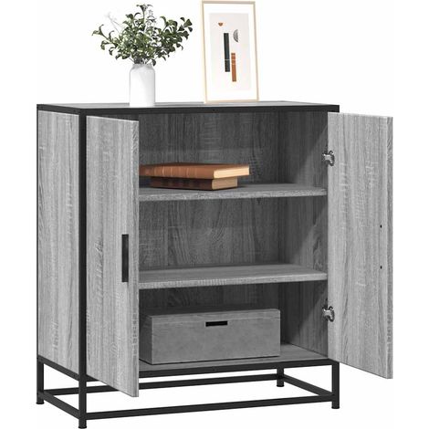 Sideboard Grau Sonoma 68x35x76 cm Holzwerkstoff und Metall