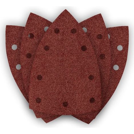Carta vetrata in velcro, ferro 100 x 147 mm, P80, 5 pezzi, con 9 fori per 04-623 (1/3)