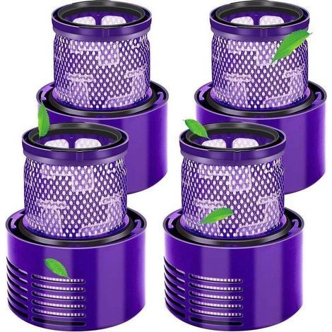 Lot de 4 Filtres Lavables de Remplacement pour Dyson V10 - Compatible avec V10 Cyclone, V10 Absolute, V10 Animal, V10 Total Clean, V10 Motorhead, SV12 Aspirateur - Pièces de Rechange DY-969082-01 (1/5)