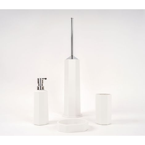 Ensemble d'accessoires de salle de bains blanc