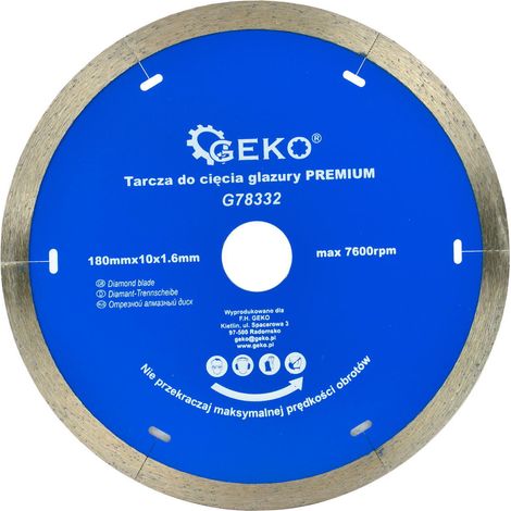 Disque diamant geko premium 180 mm vitesse max 7600 tr min (1/3)