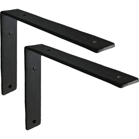Equerre Etagere Murale Charge Lourde, Supports d'Étagère Métal 3MM d'Épaisseur à Angle Droit de 90°, Fixation Flottante Support pour Salon Chambre Cuisine, Noir(30 cm) (1/4)