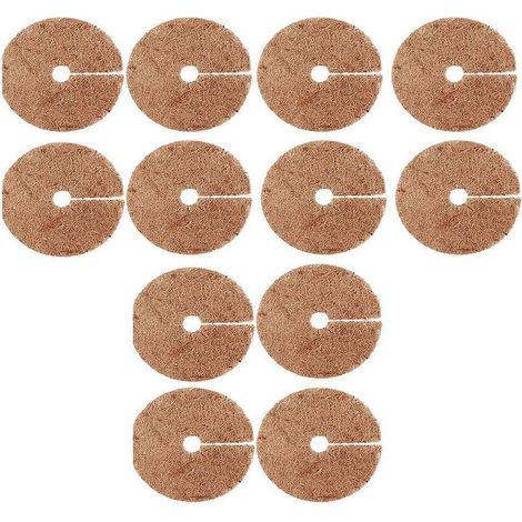 Lot de 12 anneaux de paillis en fibres de coco pour protéger les arbres, protection de 37 cm (14,5 pouces) contre les animaux (1/5)